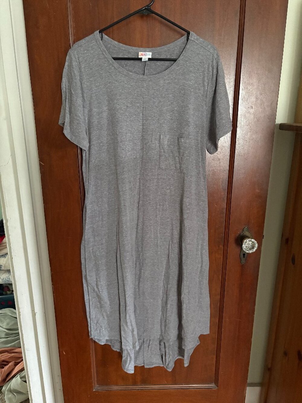 Lularoe "Carly" Style Swing Grey Tee Dress, Size XL